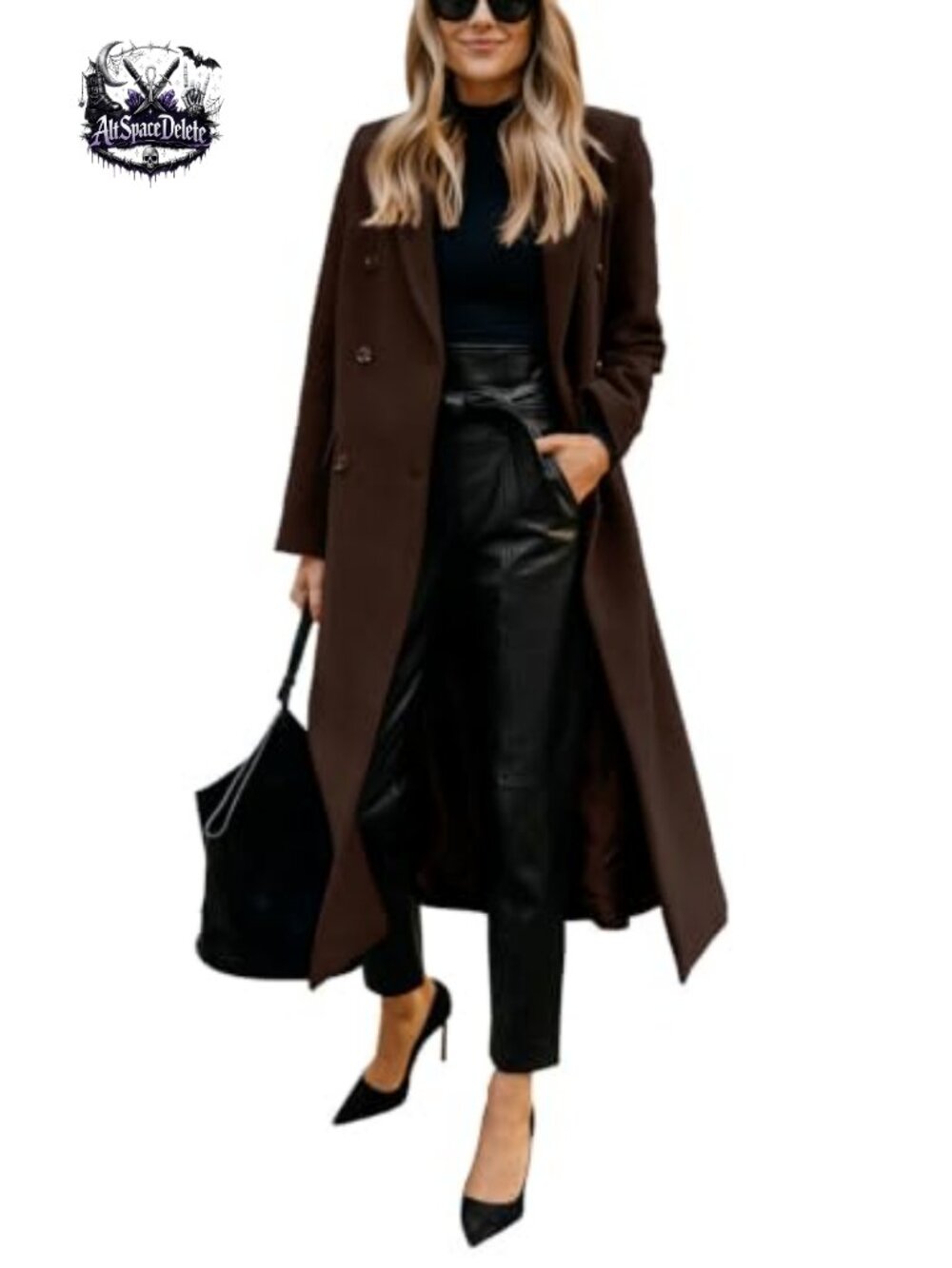 Long Wool Peacoat Notch Lapel Double Breasted Winter Coat